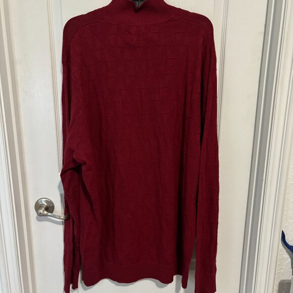 Shaquille O'Neal Mens Big Tall Quarter Zip Long Sleeve Red Pullover Sweater 2XLT - Picture 5 of 5